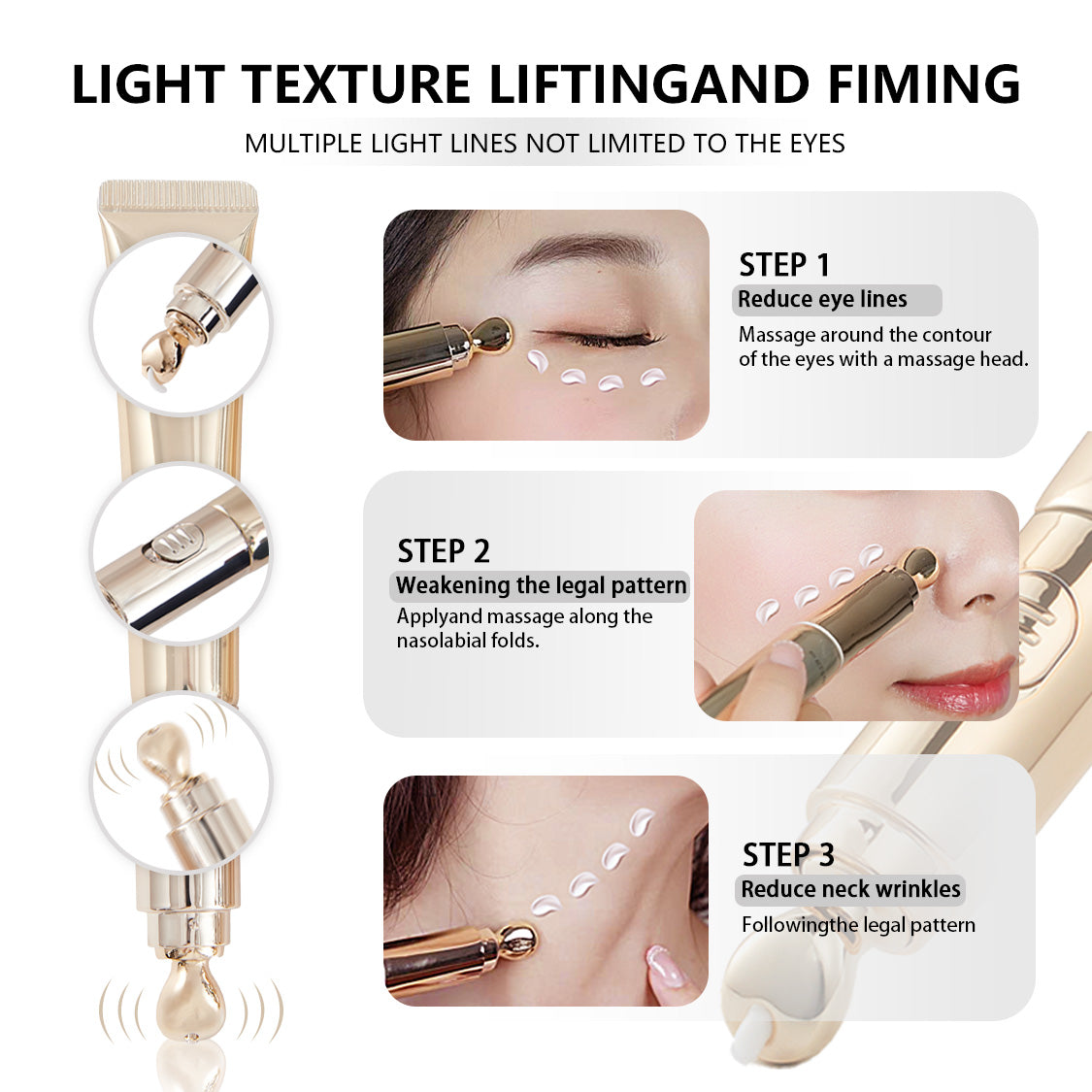 ✨ Electric Massager Multi-Effect Eye Cream | Reduces Puffiness, Fine Lines, Dark Circles & Eye Bags