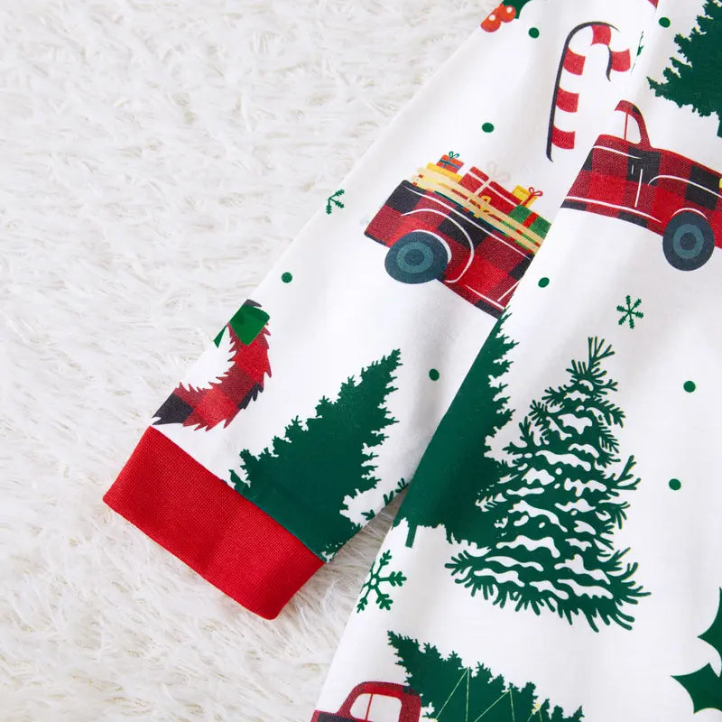 Christmas Pajamas Soft & Stretchy Family Matching Long Sleeve Sets Christmas Cars Patterned Sleepwear for Women Men Couples Adult Kids