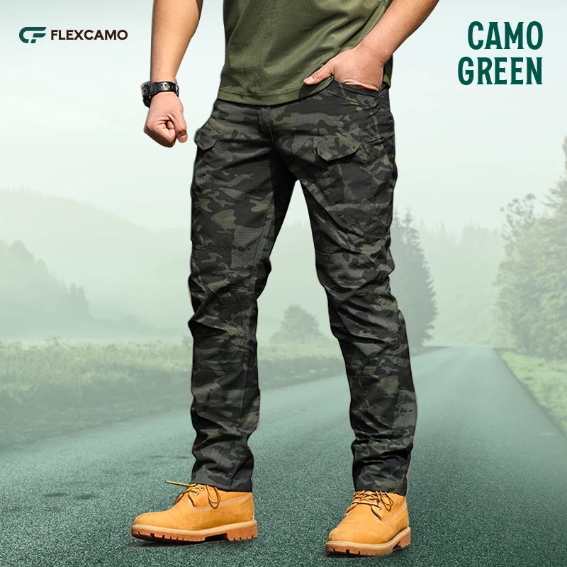 Men's Military Cargo Tactical Pants Ripstop Lightweight Cotton Stretch Combat Outdoor Hiking Pants