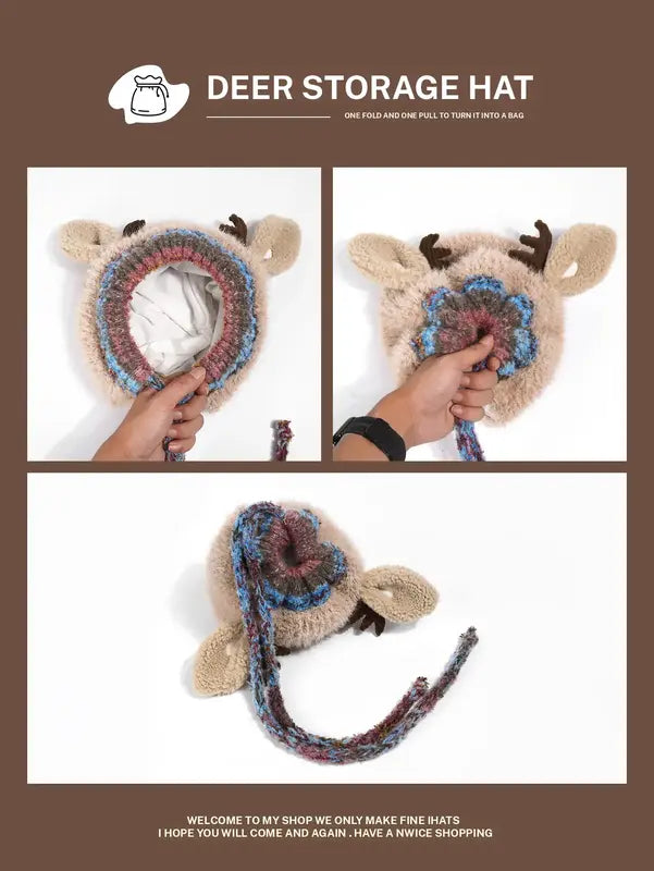Original design Festive Christmas Antler Hat,Suitable for the family It can be worn by adults and children