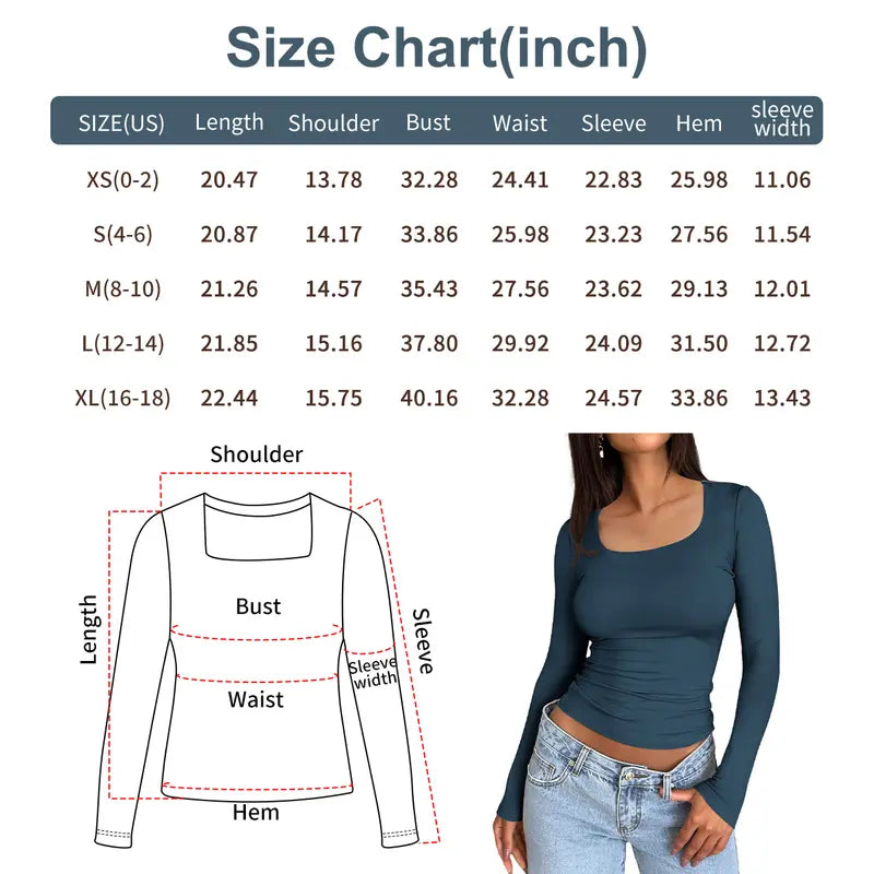 Women's 3 Pack Long Sleeve Crop Tops Slim Fit Y2K Fashion Basic Layering Shirts