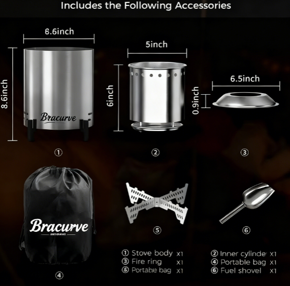 Outdoors Smokeless Fire Pit, 6.5-Inch Turbo Flame Tabletop Fire Pit