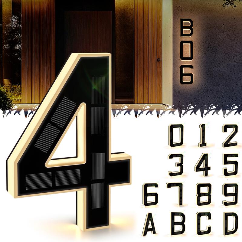 LED House Number 0-9 for Outside Large Address Lighted Number Waterproof Modern Lighted 12v Dc Low Voltage LED Illuminated
