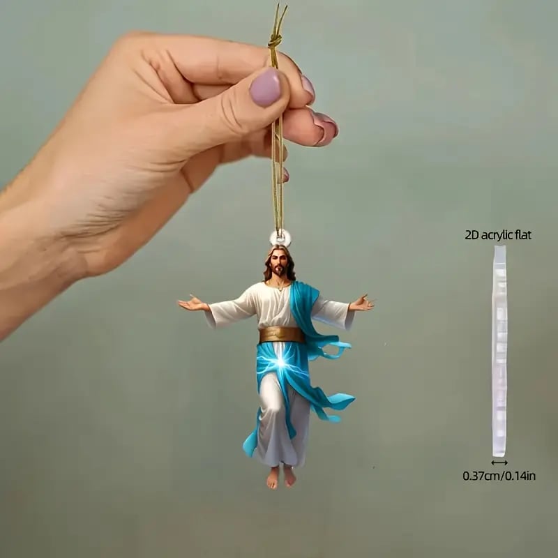 ๐โจ 2D Retro Jesus Car Hanging Decor ๐ Faith & Peace Gift ๐ฟ