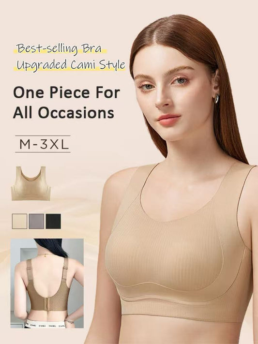 Comfortable Wireless Cami Bra No Buckles, One Piece Breast Minimizer Bra For Daily, Working & Sleeping