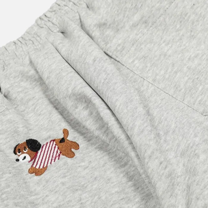 Unisex Embroidery Puppy Baggy Barrel Sweatpants Y2K Streetwear Loose Fit Vintage Joggers