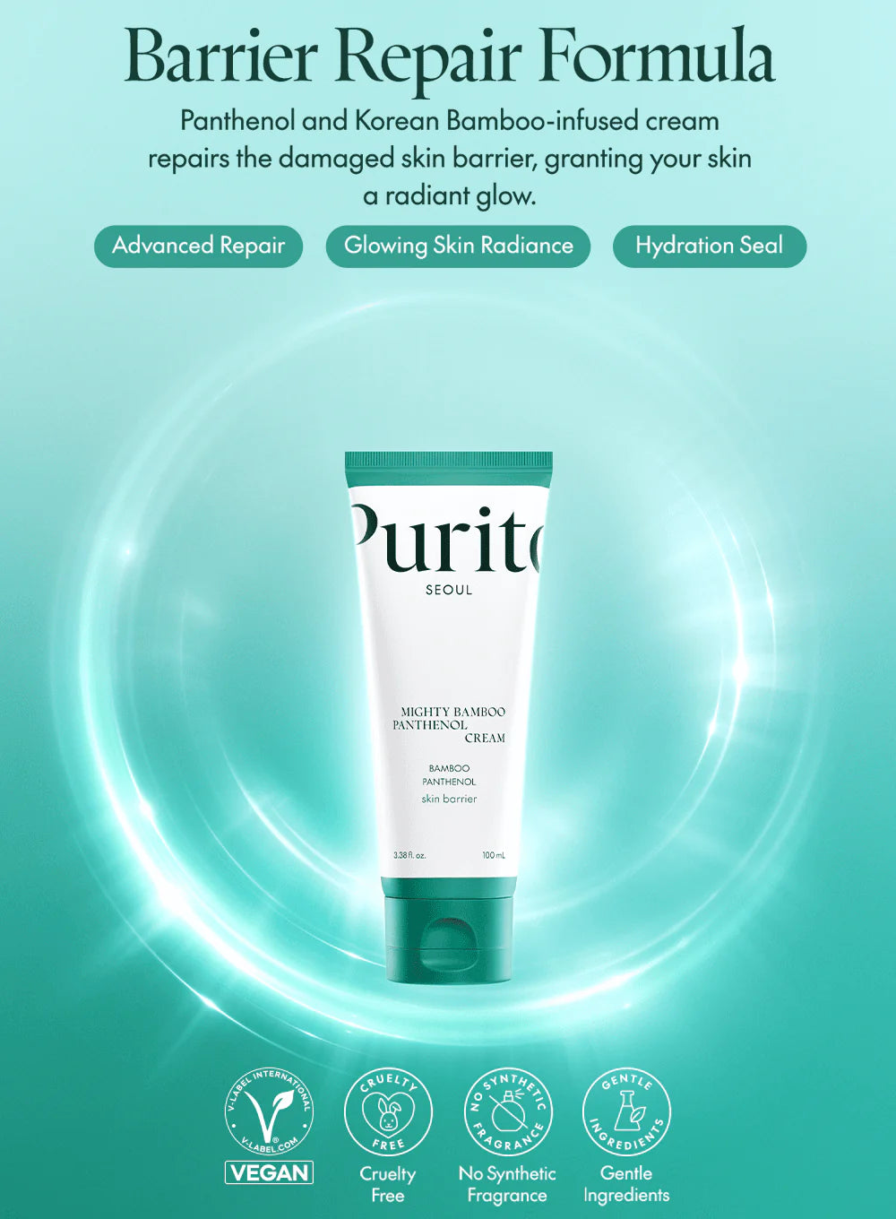 🌿 Bamboo Panthenol Repair Cream | Post-Acne Soothing Moisturizer (100ml)