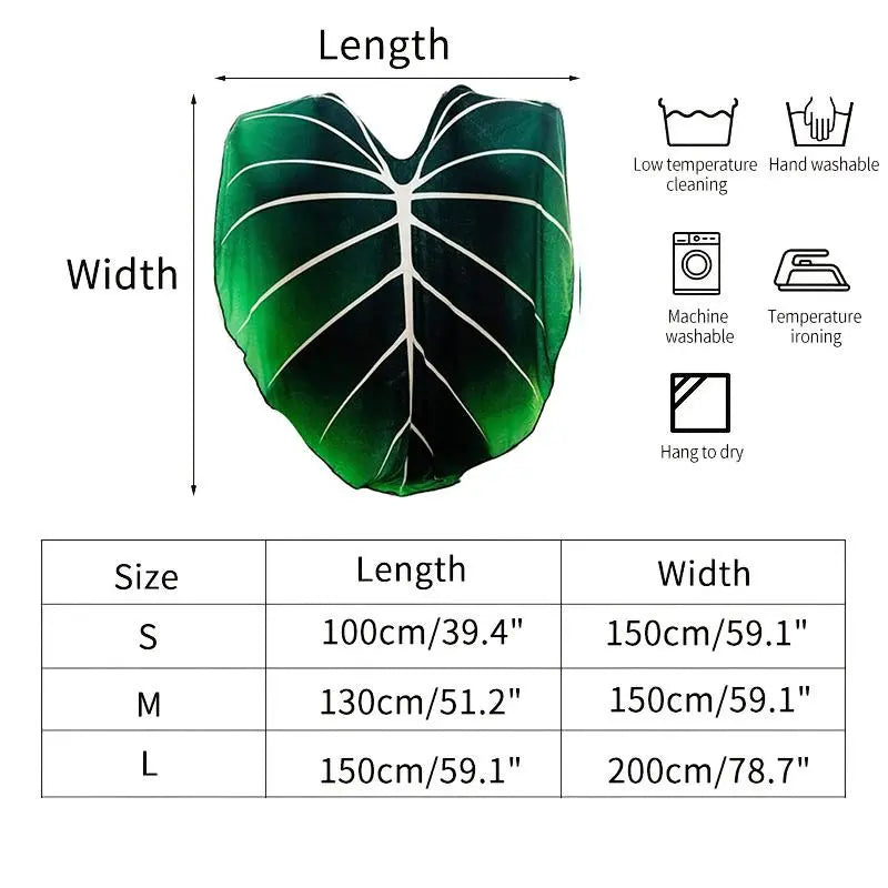 Novelty Leaf Design Flannel Blanket, 1 Count Soft Warm Durable Blanket for Home & Office, Machine Washable Blanket
