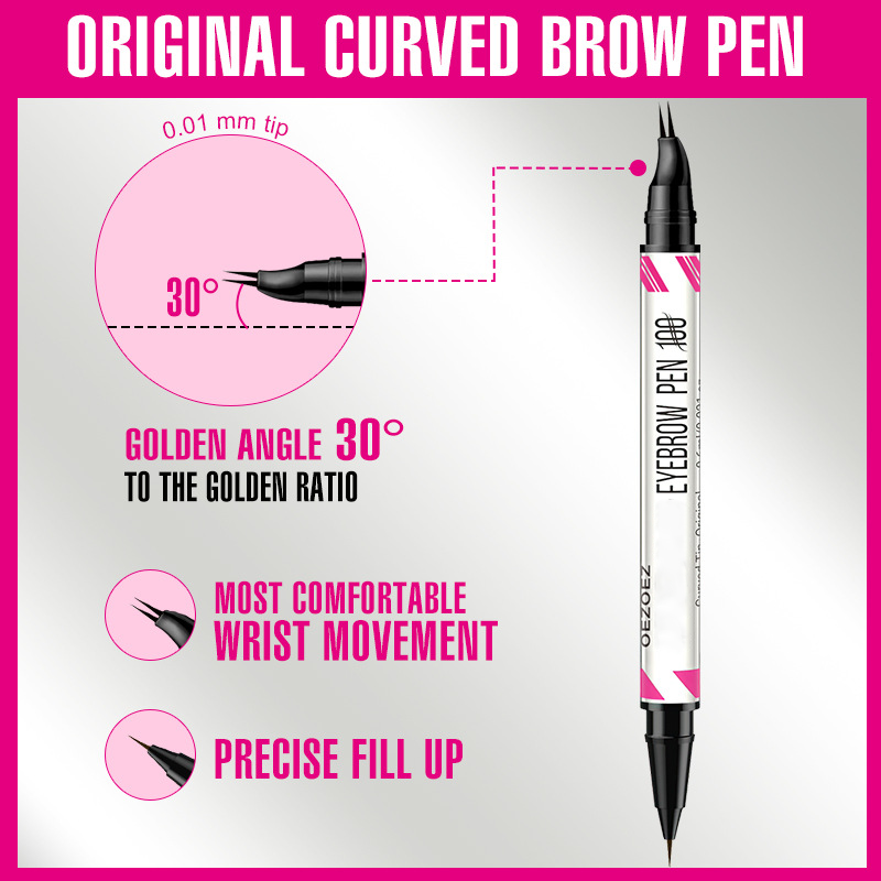 Curved Eyebrow Pen - 2-in-1 Microblading & Waterproof Finish