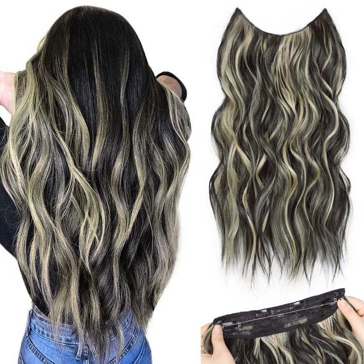 Invisible Wire Hairpiece – Pre-Cut Layered Extensions, 6 Clips