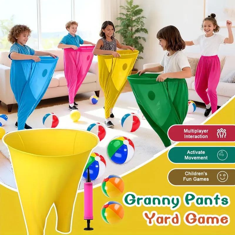 Granny Pants Yard Game Set,Giant Pants, with Bouncy Ball and Pump, Large Outdoor Day Family Fun Party Toss Game