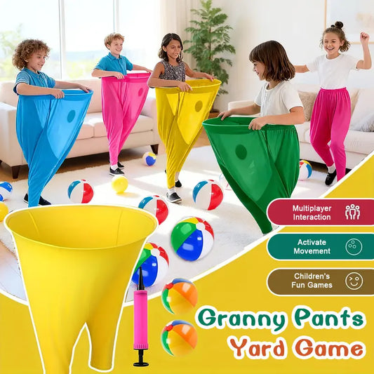 Granny Pants Yard Game Set,Giant Pants, with Bouncy Ball and Pump, Large Outdoor Day Family Fun Party Toss Game