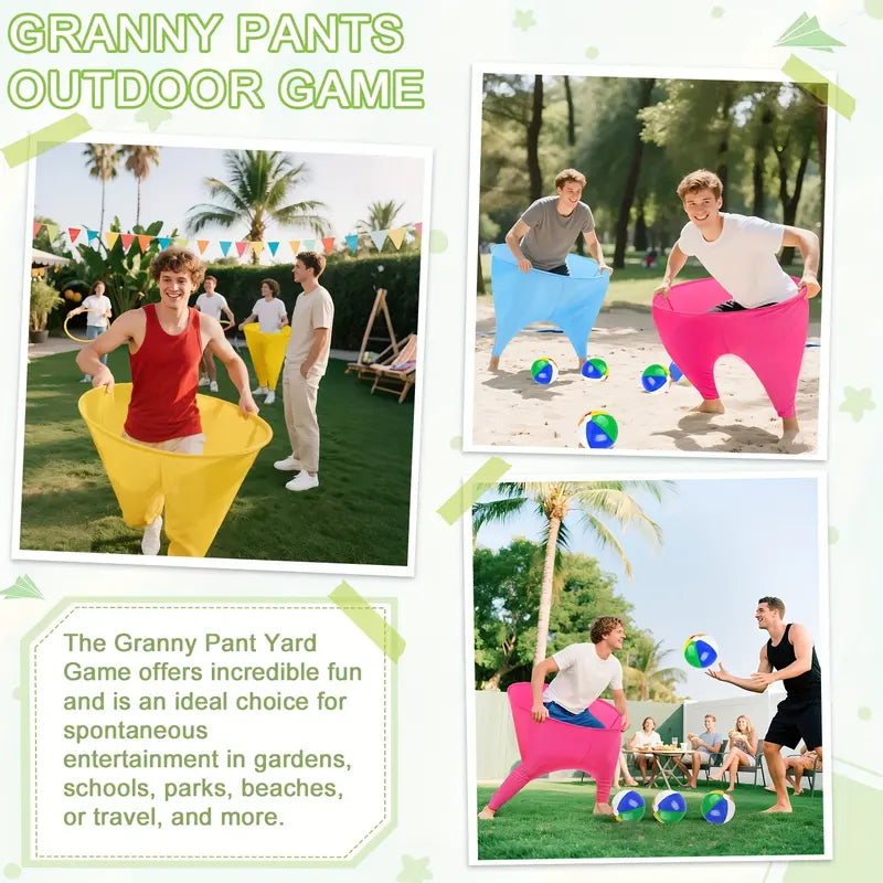 Granny Pants Yard Game Set,Giant Pants, with Bouncy Ball and Pump, Large Outdoor Day Family Fun Party Toss Game