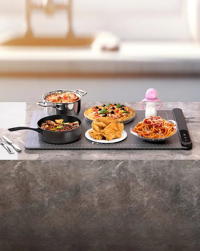 Electric Food Warming Mat with 6 Temperature Levels & 6-Hour Timer