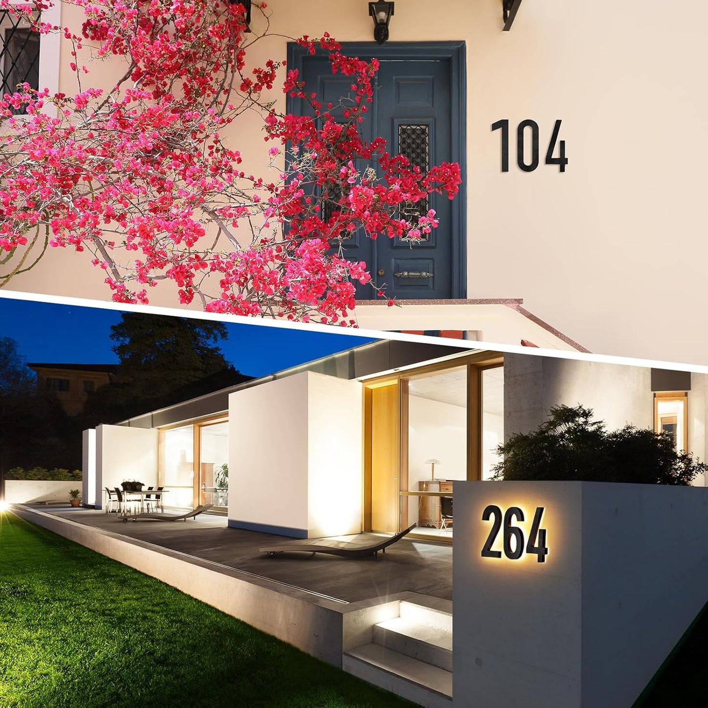 LED House Number 0-9 for Outside Large Address Lighted Number Waterproof Modern Lighted 12v Dc Low Voltage LED Illuminated