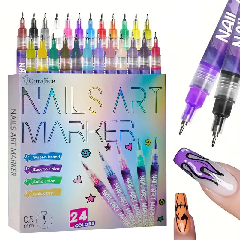 12 Color Nail Doodle Pen for DIY Nail Art Quick Drying Acrylic Painting and 3D Dot Embroidery acrylic nail