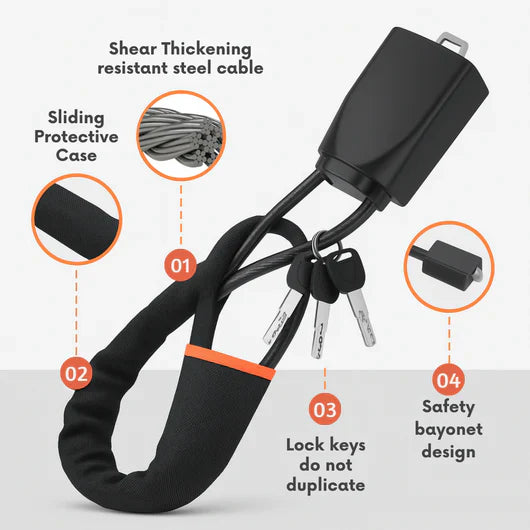 Anti-Theft Device Steering Wheel Lock Universal Steering Wheel and Seat Belt Lock
