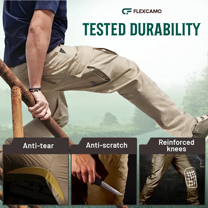 Men's Military Cargo Tactical Pants Ripstop Lightweight Cotton Stretch Combat Outdoor Hiking Pants