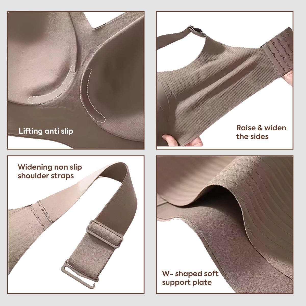 Widened Lifting Non Slip Shoulder Strap Bra