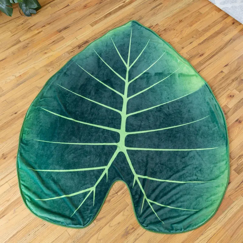 Novelty Leaf Design Flannel Blanket, 1 Count Soft Warm Durable Blanket for Home & Office, Machine Washable Blanket