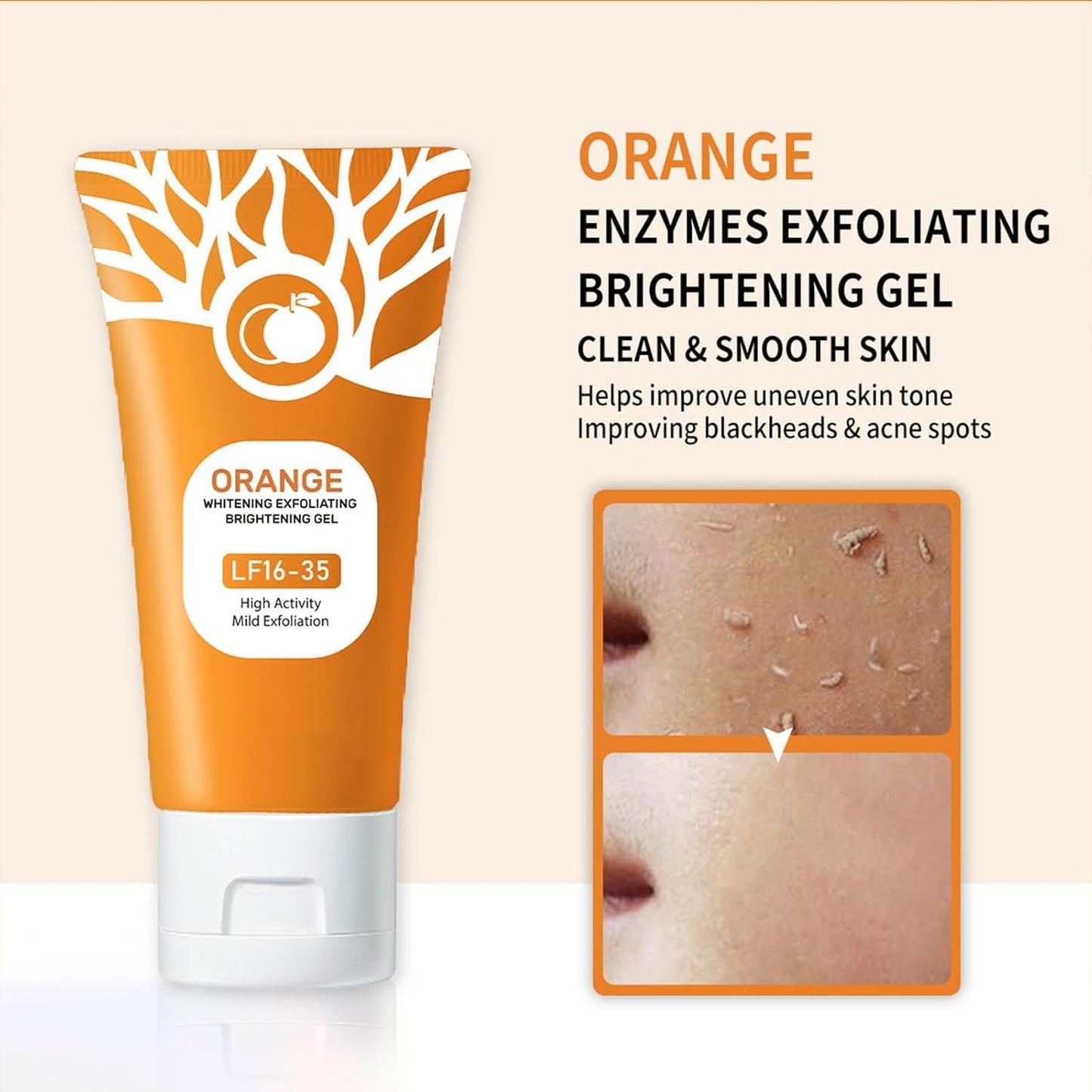 ๐ Orange Scented Exfoliator Gel | Gentle Radiance Reveal