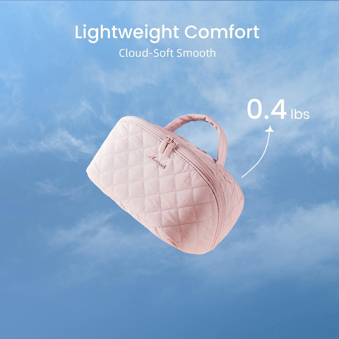 2-in-1 Puffer Travel Makeup Bag – Waterproof Cosmetic Organizer with Brush Holder & Handle