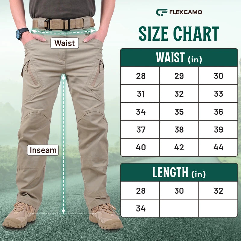 Men's Military Cargo Tactical Pants Ripstop Lightweight Cotton Stretch Combat Outdoor Hiking Pants