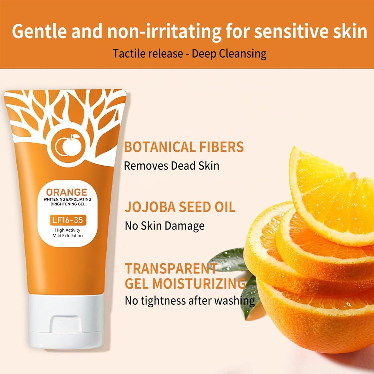 ๐ Orange Scented Exfoliator Gel | Gentle Radiance Reveal