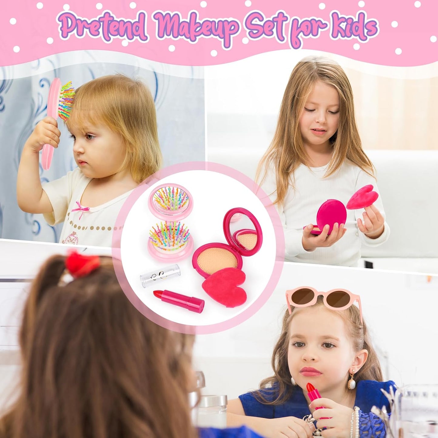 ✨ "Little Princess Dream Purse – 32PCS Pretend Play Set with Makeup, Phone & Glam Accessories!" ✨