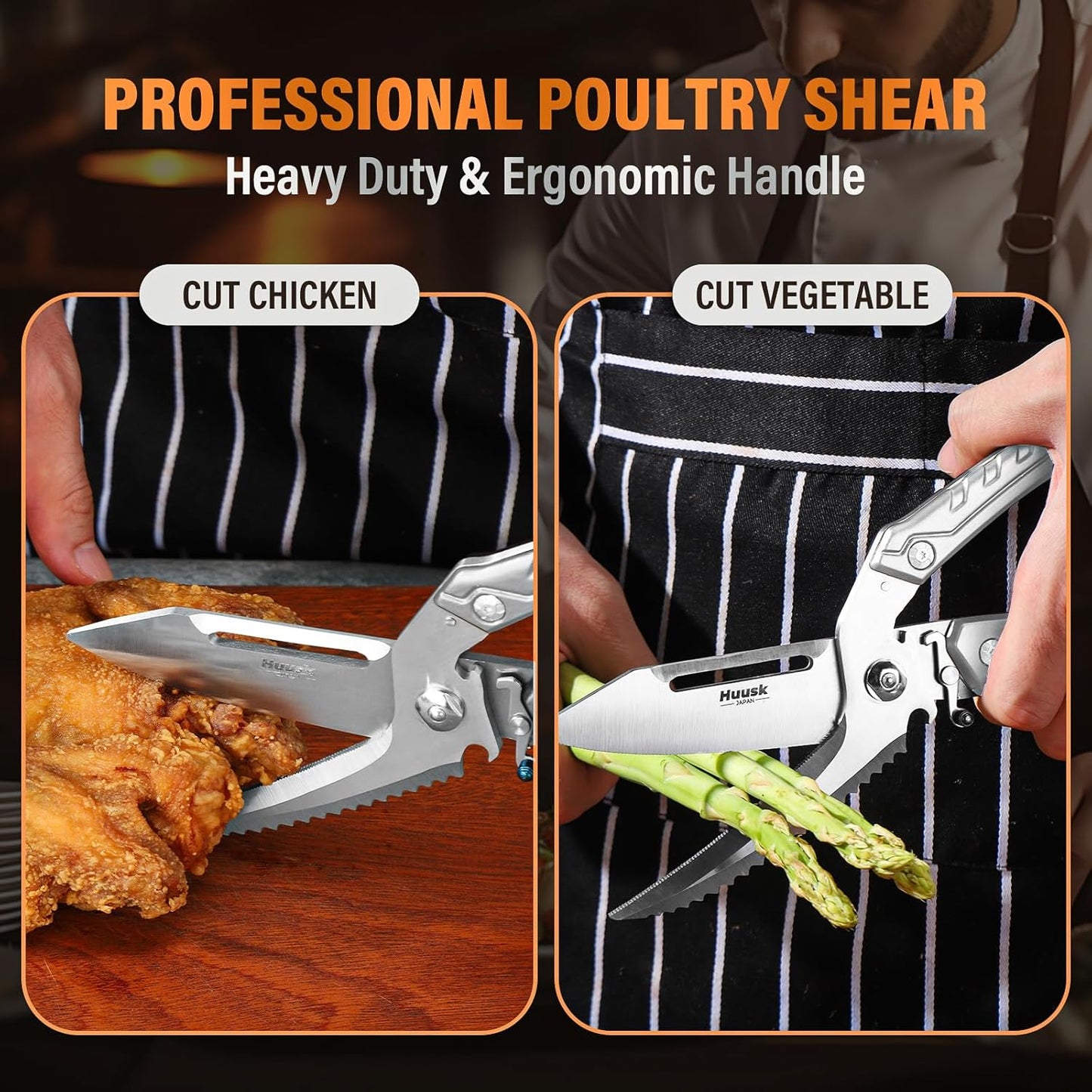 Heavy Duty Poultry Shears – Cut Through Chicken Bones & Turkey with Ease!