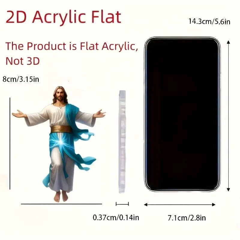 ๐โจ 2D Retro Jesus Car Hanging Decor ๐ Faith & Peace Gift ๐ฟ