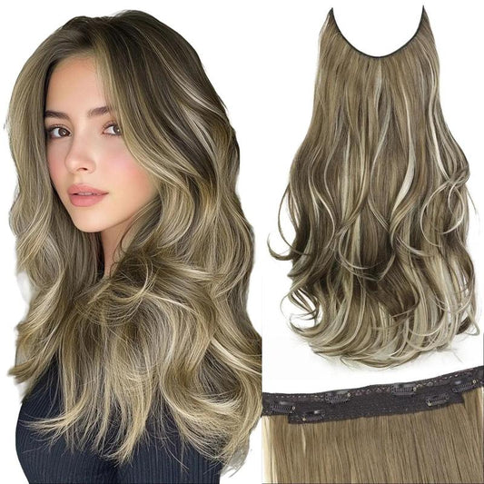 Invisible Wire Hairpiece – Pre-Cut Layered Extensions, 6 Clips