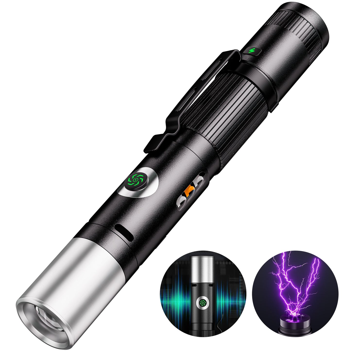 600LM Rechargeable EDC Flashlight - 7 Modes, Magnetic Base & Emergency Alarm