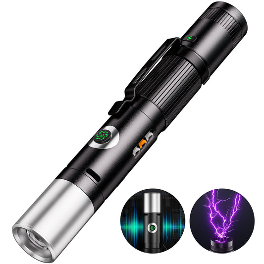 600LM Rechargeable EDC Flashlight - 7 Modes, Magnetic Base & Emergency Alarm