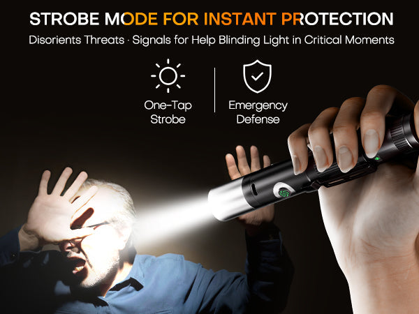600LM Rechargeable EDC Flashlight - 7 Modes, Magnetic Base & Emergency Alarm