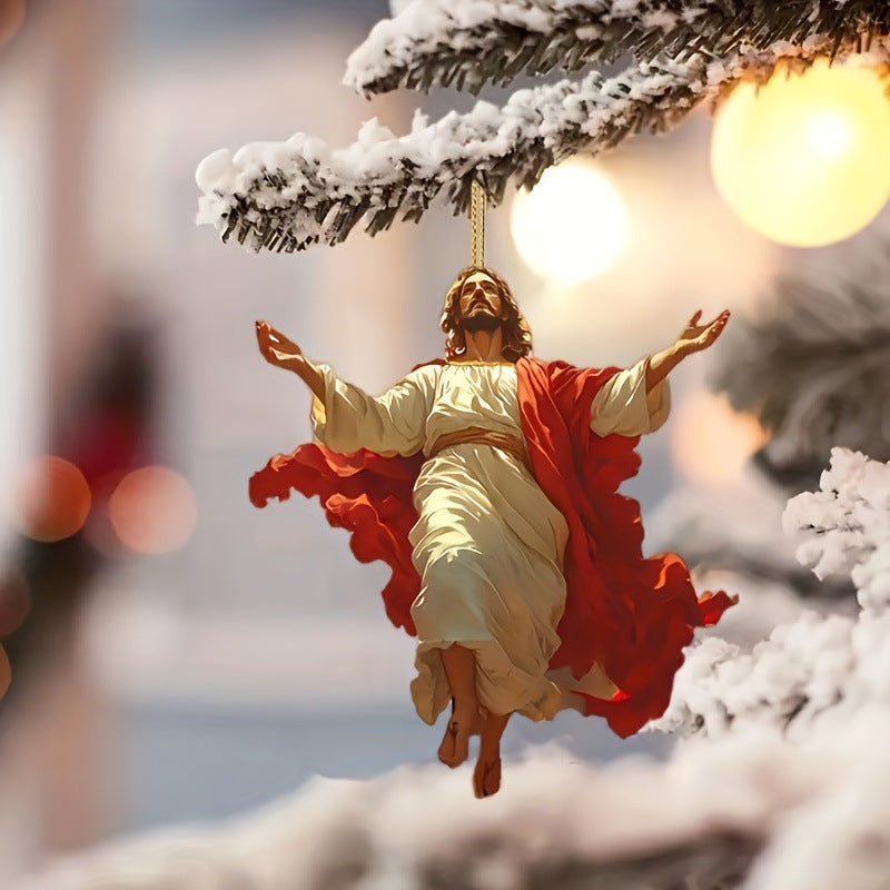 ๐โจ 2D Retro Jesus Car Hanging Decor ๐ Faith & Peace Gift ๐ฟ