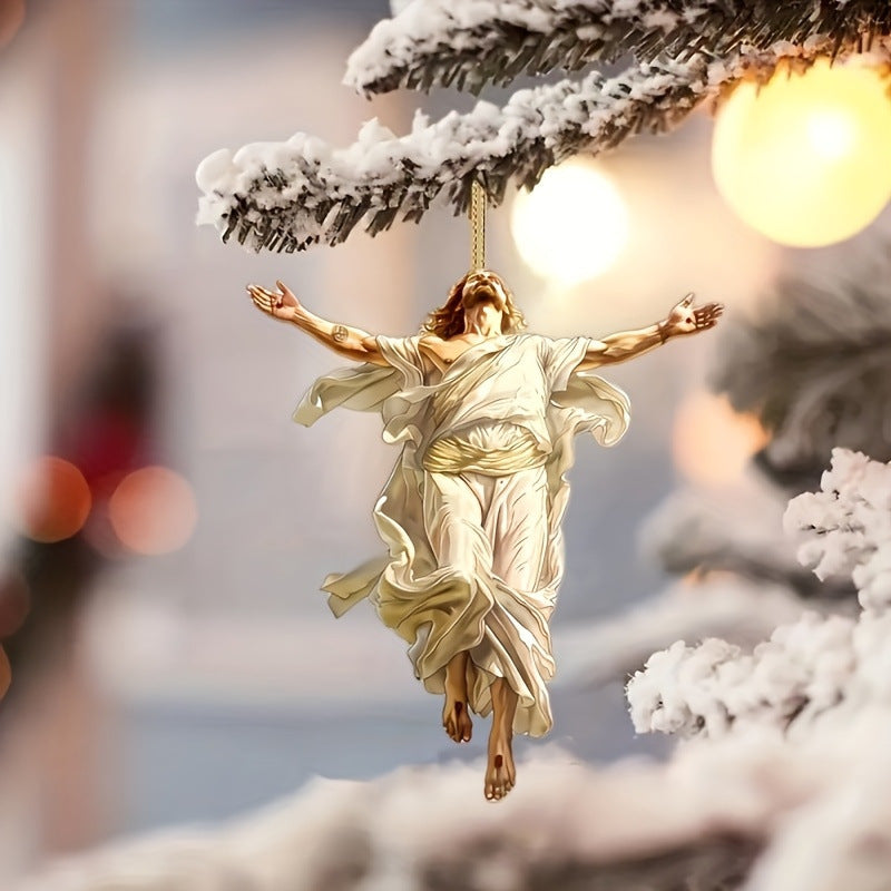 ๐โจ 2D Retro Jesus Car Hanging Decor ๐ Faith & Peace Gift ๐ฟ