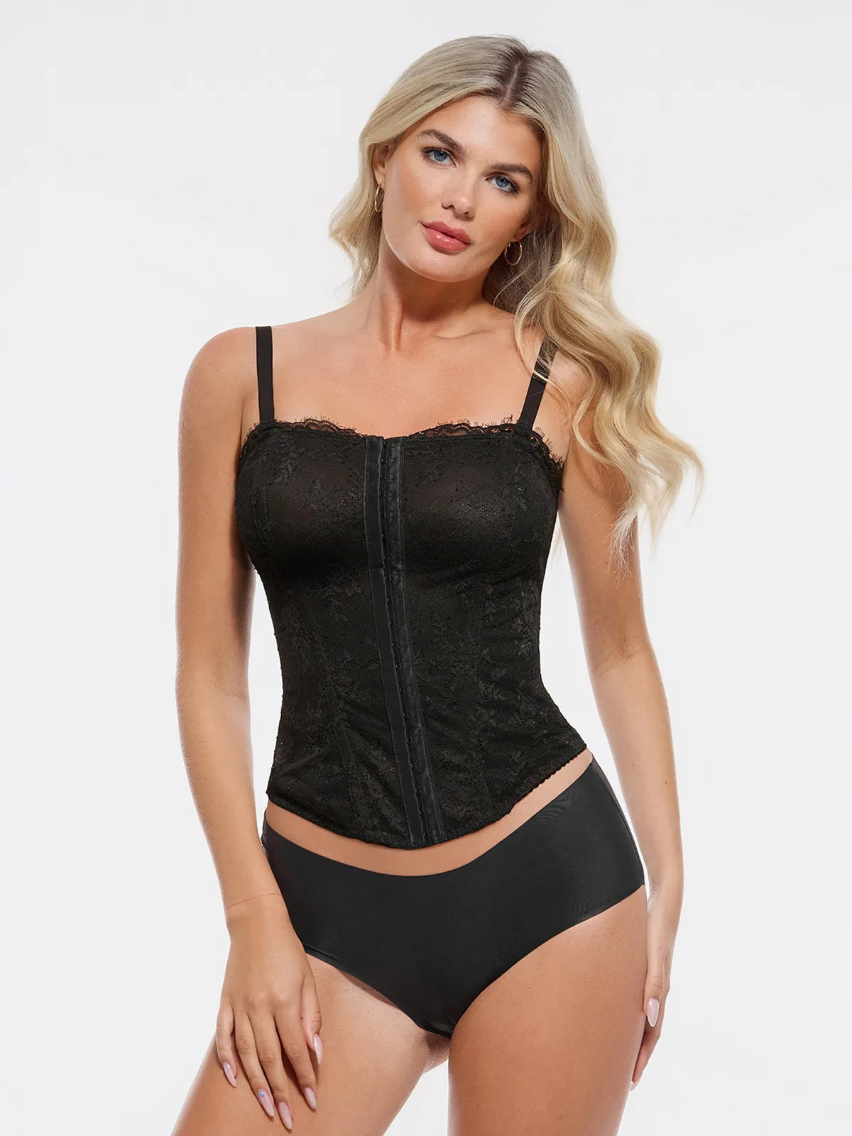 Bracurve X Angela Shapewear Sculpting Leopard Mesh Detachable Strap Corset Top