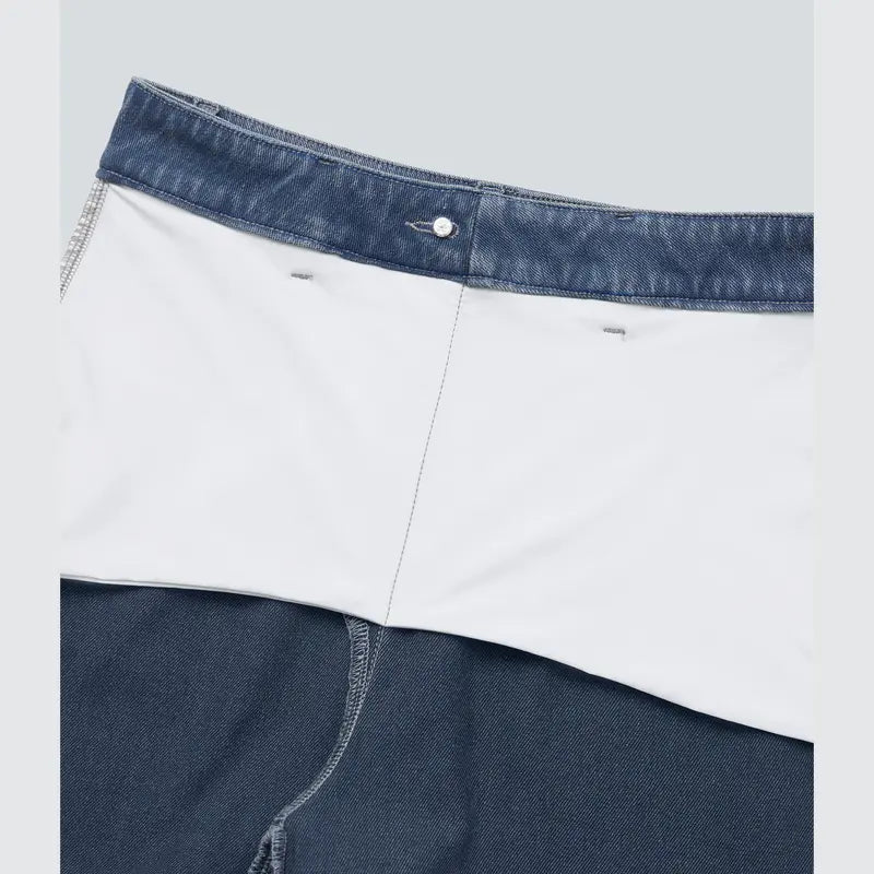 Mid Rise Tummy Control Wide Leg Casual Jeans with Pockets