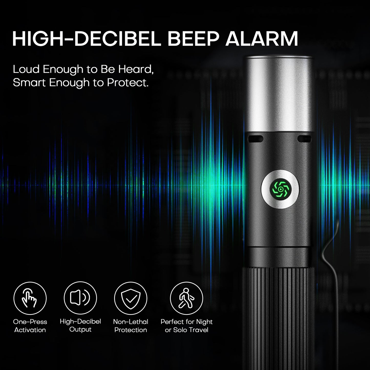 600LM Rechargeable EDC Flashlight - 7 Modes, Magnetic Base & Emergency Alarm