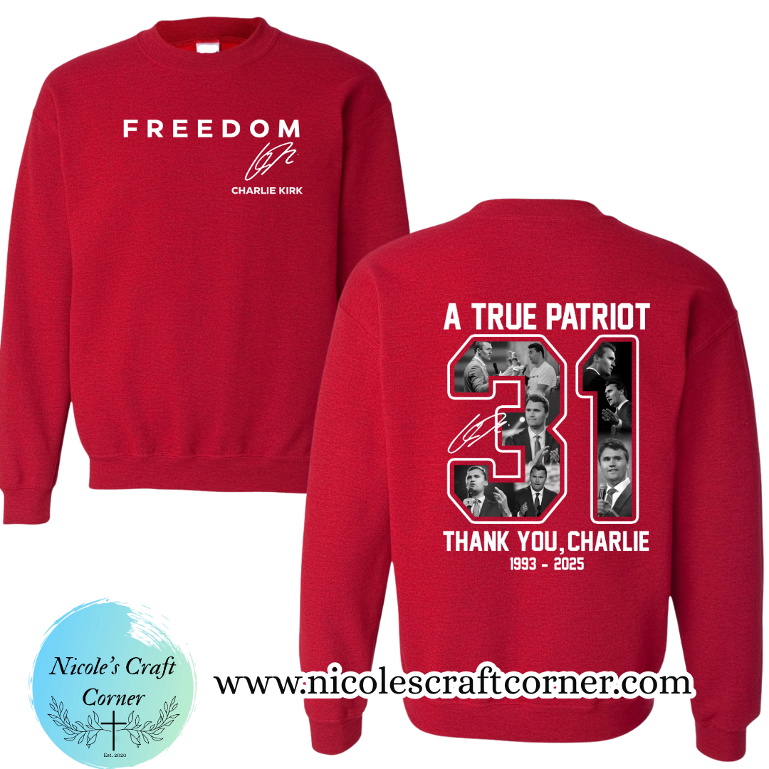 Charlie Kirk Tribute Crewneck Sweatshirts