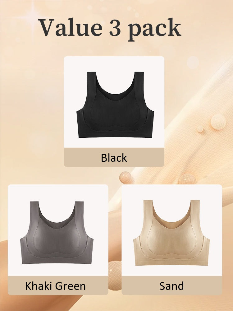 Comfortable Wireless Cami Bra No Buckles, One Piece Breast Minimizer Bra For Daily, Working & Sleeping