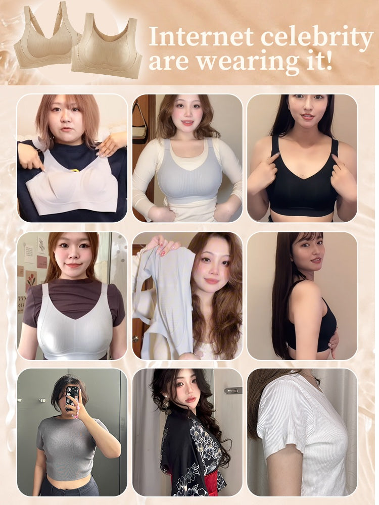 Comfortable Wireless Cami Bra No Buckles, One Piece Breast Minimizer Bra For Daily, Working & Sleeping