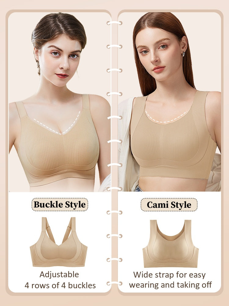 Comfortable Wireless Cami Bra No Buckles, One Piece Breast Minimizer Bra For Daily, Working & Sleeping