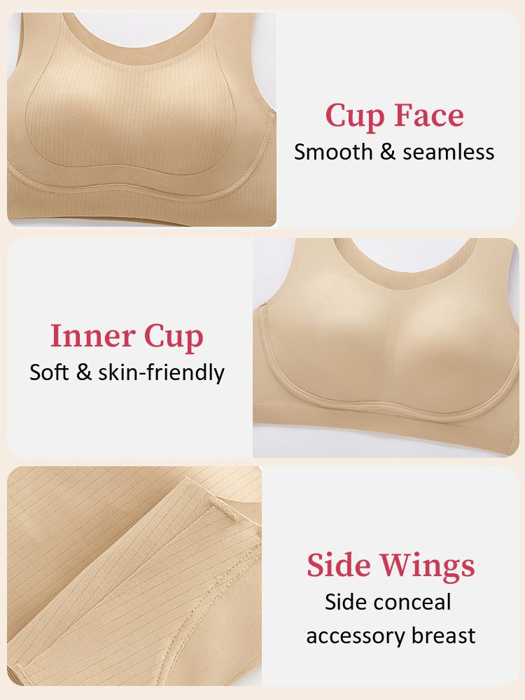 Comfortable Wireless Cami Bra No Buckles, One Piece Breast Minimizer Bra For Daily, Working & Sleeping