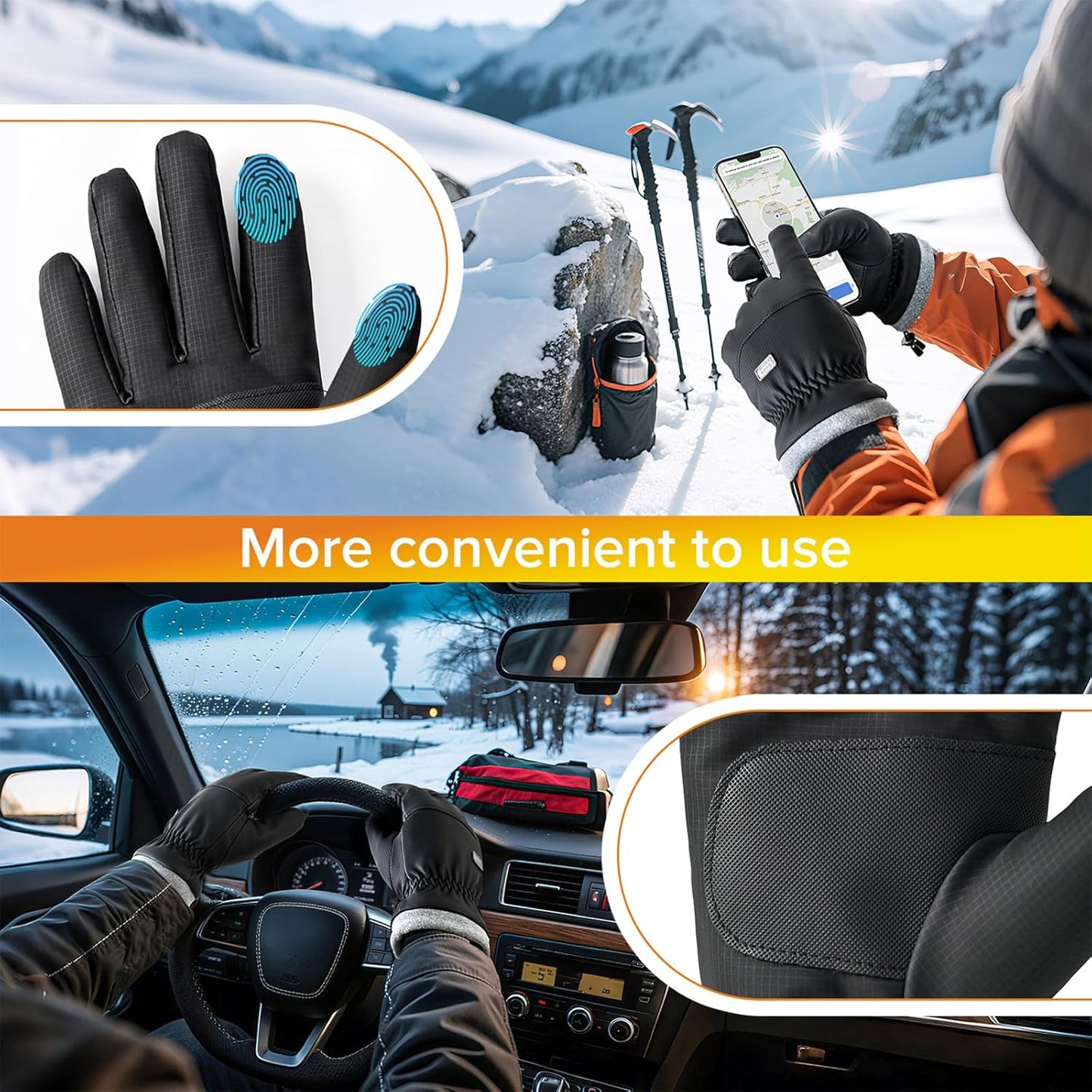 Winter Thermal Gloves – Waterproof, Touchscreen & Anti-Slip for Skiing/Cycling