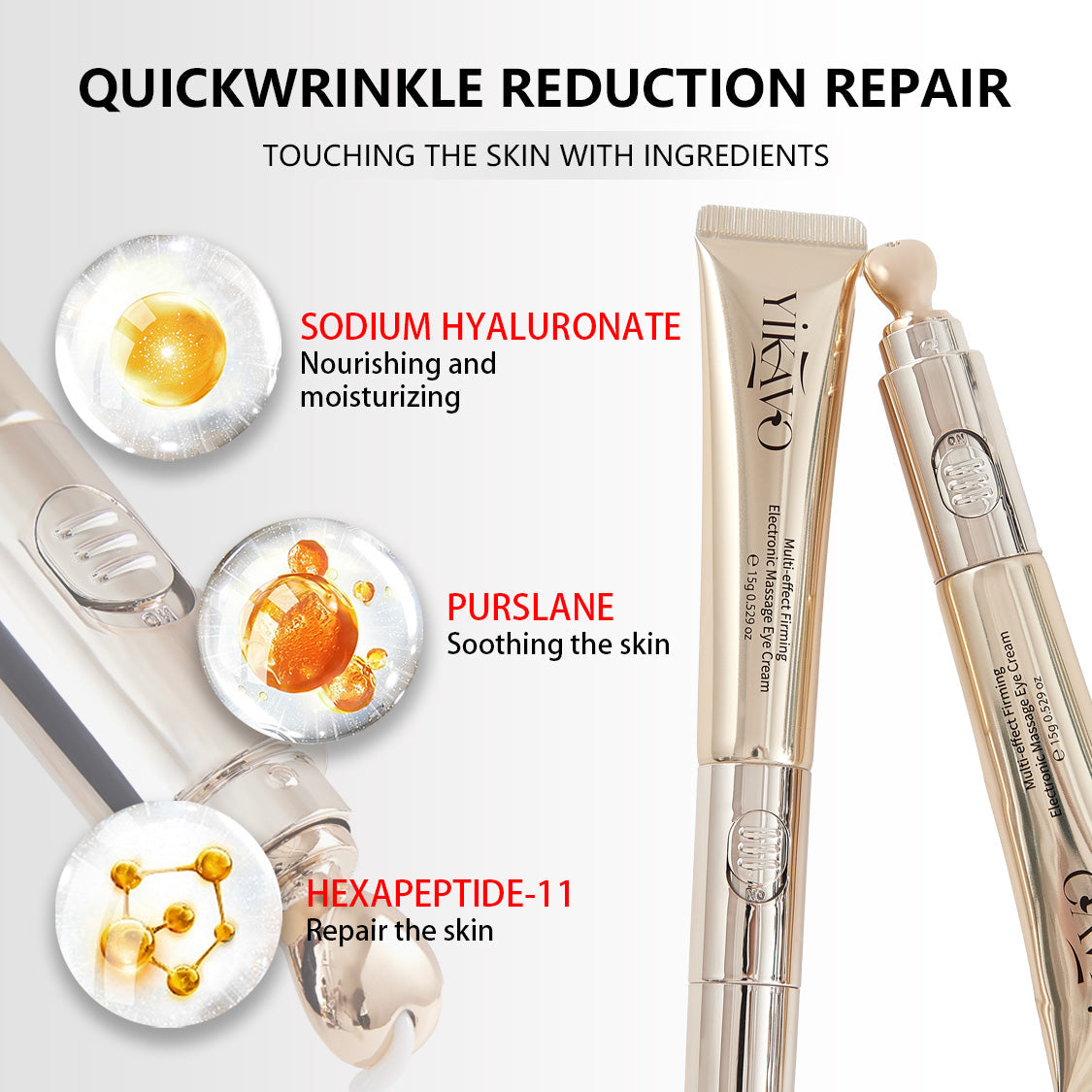 ✨ Electric Massager Multi-Effect Eye Cream | Reduces Puffiness, Fine Lines, Dark Circles & Eye Bags