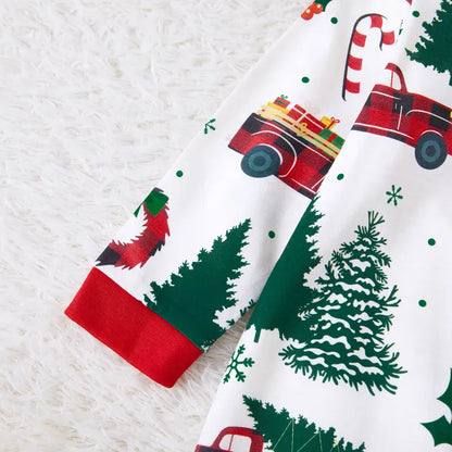 Christmas Pajamas Soft & Stretchy Family Matching Long Sleeve Sets Christmas Cars Patterned Sleepwear for Women Men Couples Adult Kids