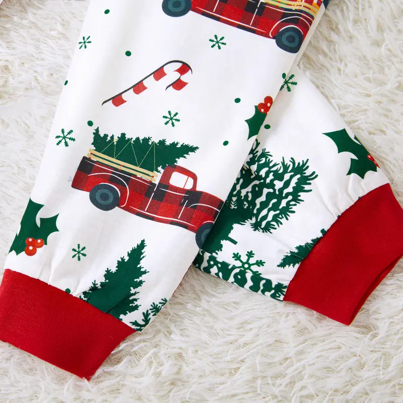 Christmas Pajamas Soft & Stretchy Family Matching Long Sleeve Sets Christmas Cars Patterned Sleepwear for Women Men Couples Adult Kids