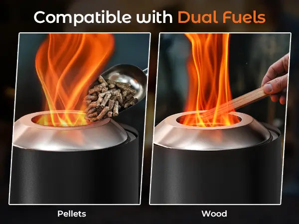 Outdoors Smokeless Fire Pit, 6.5-Inch Turbo Flame Tabletop Fire Pit